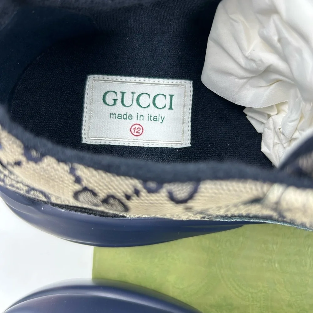 Men's Gucci GG supreme Rython sneakers size 12 made in Italy NWT - Picture 8 of 11